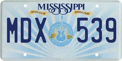 MS license plate MDX539