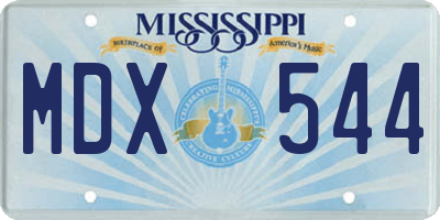 MS license plate MDX544
