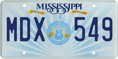 MS license plate MDX549