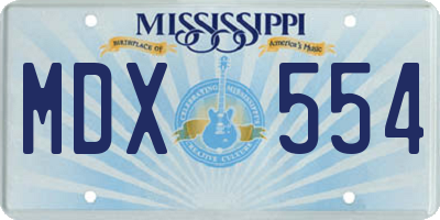 MS license plate MDX554