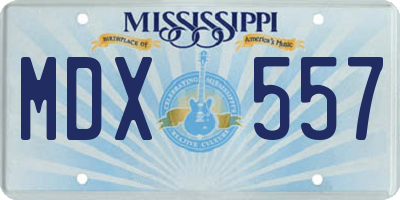 MS license plate MDX557