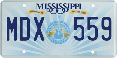 MS license plate MDX559