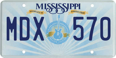 MS license plate MDX570