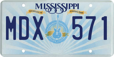 MS license plate MDX571