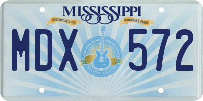MS license plate MDX572