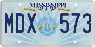 MS license plate MDX573