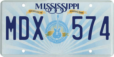 MS license plate MDX574