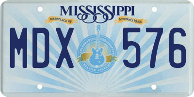 MS license plate MDX576