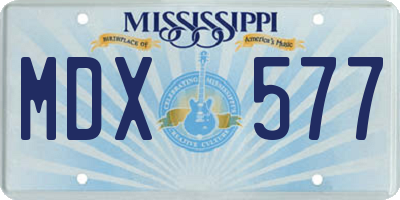 MS license plate MDX577