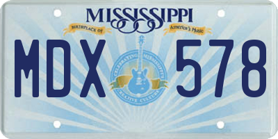 MS license plate MDX578