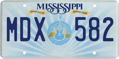 MS license plate MDX582