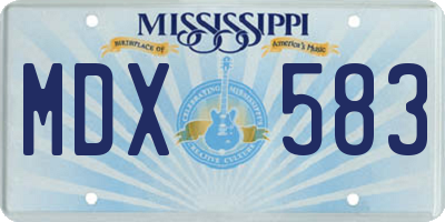 MS license plate MDX583