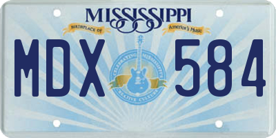 MS license plate MDX584
