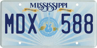 MS license plate MDX588