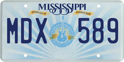 MS license plate MDX589