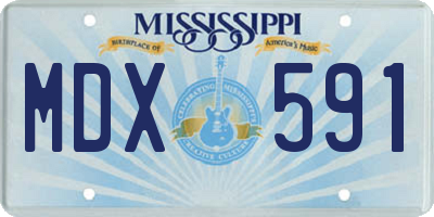 MS license plate MDX591
