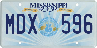 MS license plate MDX596