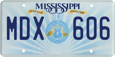 MS license plate MDX606