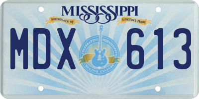 MS license plate MDX613