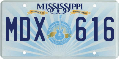 MS license plate MDX616