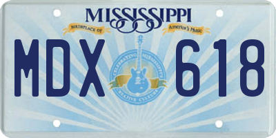 MS license plate MDX618