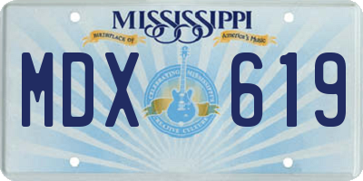 MS license plate MDX619