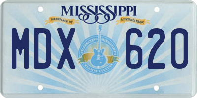 MS license plate MDX620