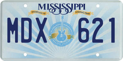 MS license plate MDX621