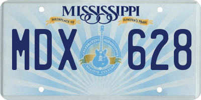 MS license plate MDX628