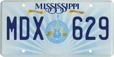 MS license plate MDX629
