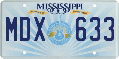 MS license plate MDX633