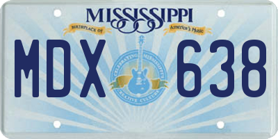 MS license plate MDX638