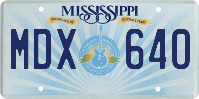 MS license plate MDX640