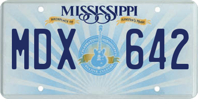 MS license plate MDX642