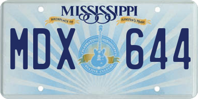 MS license plate MDX644