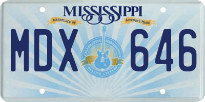 MS license plate MDX646