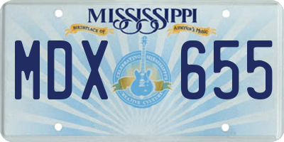 MS license plate MDX655