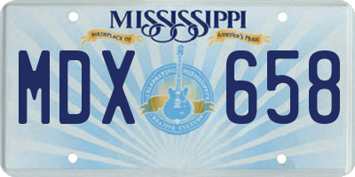 MS license plate MDX658