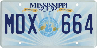 MS license plate MDX664