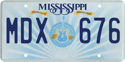 MS license plate MDX676