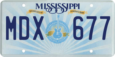 MS license plate MDX677