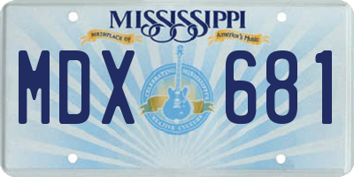 MS license plate MDX681