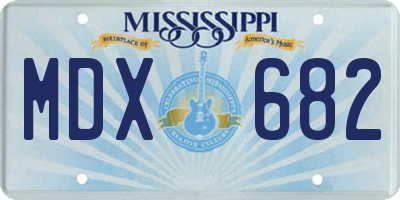 MS license plate MDX682