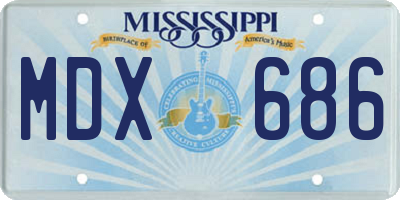 MS license plate MDX686