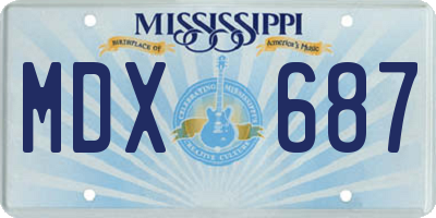 MS license plate MDX687