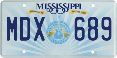 MS license plate MDX689