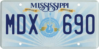 MS license plate MDX690