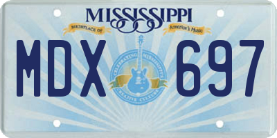 MS license plate MDX697