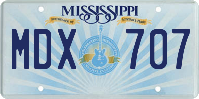 MS license plate MDX707