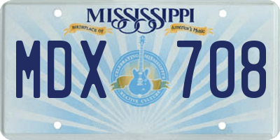 MS license plate MDX708